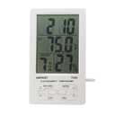 Indoor Outdoor Thermometer Hygrometer Room Humidity Test Meter with Desk-top Placing or Wall Hanging Two Ways of Placement Digital Temperature Monitor Gauge with External Sensor (Model TH95) (White)
