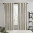 Madison Park Anaheim Cabin Plaid Curtain Window, Thermal Insulated Fleece Lining, Living Room Decor Room Darkening Drape for Bedroom, 1-Single Panel Pack, 50x95, Rod Pocket & Back Tab, Linen Blue