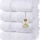 Utopia Towels 4 Pack Premium Hand Towels Set, 16 by 28 inches, 100% Ring Spun Cotton, Ultra Soft and Highly Absorbent 600GSM Towels for Bathroom, Gym, Shower, Hotel, and Spa, White