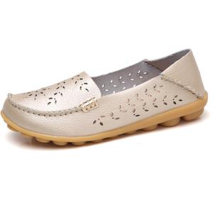 VenusCelia Women's Comfort Walking Boat Shoe (11, Gold(cutout))
