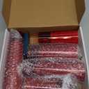 Homemory Acrylic Flameless Candles with Embedded Star String Fairy Lights, Battery Operated, LED Candles, Fake Candles with Remote Control and Timer, Red, Set of 5 (5pcs, D2.2"x H5"5"6"7"8")