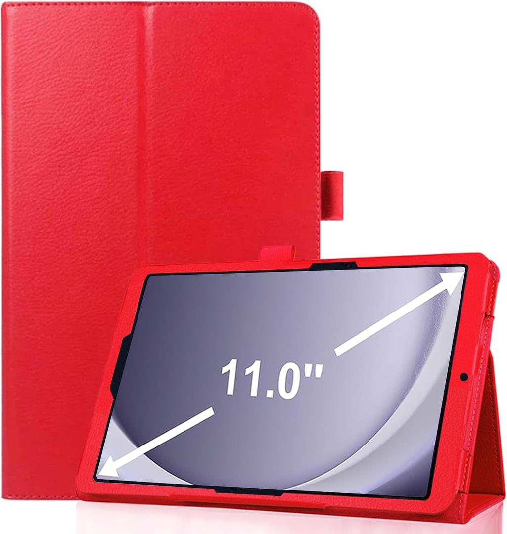 Case for Galaxy Tab A9 Plus 11 Inch 2023, Slim Protective Stand Cover PU Leather Case for Samsung Galaxy Tab A9+/A9 Plus 11 Inch Tablet 2023 Released Model (SM-X210/X216/X218), Red