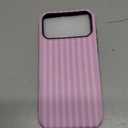 iPhone 17 Pro Case Cute Striped Phone Case Soft TPU Slim Shockproof Phone Cover for Women Girls, Pink