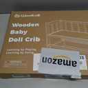 Woodtoe 2-in-1 Wooden Baby Doll Crib with Storage Basket, Fits to 20" Dolls, 21.3"L x 13.4"W x 17.8"H