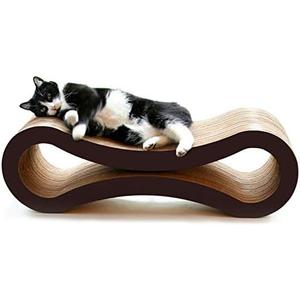 PetFusion Ultimate Cat Scratch Lounge, Cat Scratchers for Indoor Cats, Reversible & Durable, Made from Recycled Corrugated Cardboard, Walnut Brown
