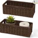 Wicker Storage Baskets, 2 Pack Paper Rope Wicker Basket with Handles
14.2" x 6.1" x 4.7" Foldable Storage Cubes basket for Organizing, Bathroom Countertop, Toilet, Pantry, Shelves