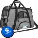 PetAmi Airline Approved Pet Carrier for Cat, Soft Sided Dog Carrier for Small Dog, Cat Travel Supplies Accessories Indoor Cat, Ventilated Pet Carrying Bag Medium Large Kitten Puppy, Small Heather Gray (Small - 17"L x 10.2"W x 11.2"H)