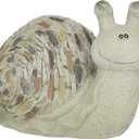 Deco 79 Polystone Snail Indoor Outdoor Garden Sculpture, 12" x 7" x 8", Gray