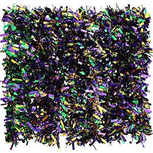 BBTO 6 Pcs 39.4 ft Mardi Gras Tinsel Garland Decoration Metallic Festooning Garland Purple Gold Green Streamers Hanging Glitter Fringe Tinsel for Mardi Gras Carnival Party New Year Decor, Set of 2