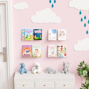 Yieach 4 Pack 15" Acrylic Shelves for Wall,Bathroom 9977