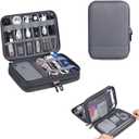 Electronic Cable Organizer Bag - Portable Travel Double Layers Electronic Digital Accessories Storage Pouch Bags for SD Card Case, USB Flash Drive,Charging Cords, USB Charger, Mini Tablet