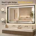 36"x60" LED Bathroom Mirror with Lights, Backlit + Front Lit, Anti-Fog, Lighted Bathroom Mirror with One-Piece Aluminum Alloy Frame, HD Shatterproof Tempered Glass, Dimmable, Memory Function