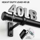 2 x Black Curtain Rod 28-48 Inch, 1" Diameter Curtain Rods for Windows, Heavy Duty Modern Drapery Rod with Brackets for Bedroom, Living Room, Kitchen, Patio
