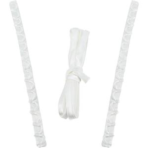GORGECRAFT Wedding Gown Corset Kit Zipper Replacement Dress Zipper Extender Gown Corset Kit Zippers Replacement Adjustable Fit Satin Corset Kit Loops for Bridal Corset Prom Dress Strap (White)
