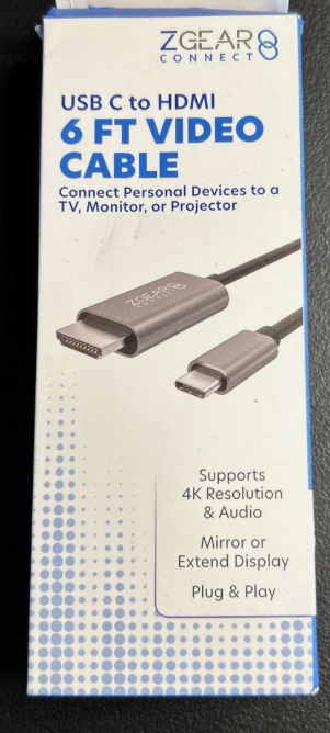 ZGEAR Connect USB C to HDMI 6 FT Video Cable