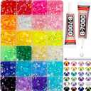 2000Pcs 6mm Rhinestones for Bedazzling, Bedazzler Kit with Rhinestones and Tools, Flatback Resin Jelly AB Colorful Rainbow Crystals Gems Set with Glue for Nail Art Crafting Clothes Crafts