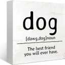 4 x Mtrgdn Dog Decorations for The Home Table Shelf Wood Box Sign,Gifts for Dog Mom Dog Lovers Owner,Farmhouse Rustic Wood Block Plaque for Office Desk Decor,Dog Definition Decor Christmas Birthday Gifts