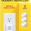 Victor M753K PestChaser Indoor Ultrasonic Rodent Repellent with Nightlight, 3 Rodent Repeller Mouse Deterrent Plug In Devices