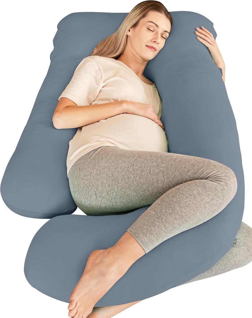 Cute Castle Cooling Cover Pregnancy Pillows, Soft U-Shape Maternity Pillow with Removable Cover - Full Body Pillows for Adults Sleeping - Pregnancy Must Haves - Jumbo 57 Inch - Grey Cute Castle Cooling Cover Pregnancy Pillows, Soft U-Shape Maternity Pillow with Removable Cover - Full Body Pillows for Adults Sleeping - Pregnancy Must Haves - Jumbo 57 Inch - Grey
