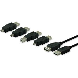 GE Universal USB 2.0 Adapter Kit, 6ft. A Male to A Female Extension Cable, 4 Adapters Included: A Male to B Male, 4 Pin, 5 Pin, A Male to Micro USB, 33758