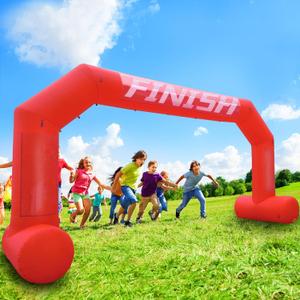 26ft Inflatable Arch, Giant Inflatable Start Finish Line Archway with Powerful Blower for 5K Race, Fundraisers, Advertising Party, Commercial Events (Red-26ft)