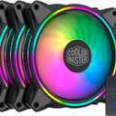 Cooler Master MasterFan MF120 Halo 3n1Fans, Duo-Ring ARGB Customizable Lighting, 120mm PWM Static Pressure, ARGB Header Extender For PC Case, Liquid and Air Cooler (MFL-B2DN-18NPA-R1),Black