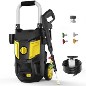 Electric Pressure Washer - 4500 PSI 2.8 GPM Electric Power Washer with 35FT Power Cord, 4 Different Nozzles, Soap Cannon for Car, Garden, Yard, House, Yellow