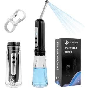 2026 Upgraded Portable Bidet for Travel  High-Pressure Electric Handheld Sprayer, 380ml, Rechargeable 800mAh Battery-Powered, for Women, Men & Babies (Black)