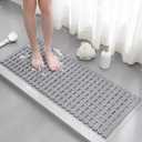 XIYUNTE Shower Mat Non Slip Bath Mat for Tub - 40 X 16 Inch PVC Bathtub Mat Non Slip Shower Mats for Inside Shower, Bath Tub Mat with Powerful Suction Cup, Easy to Cut and Dry, Grey