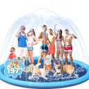 Splash Pad for Kids and Dog, YSJILIDE Non-Slip Large Sprinkler Splash Play Mat, 197" Sprinkler Pool for Outside Backyard Dog Pool, XXXXXXXL-197"