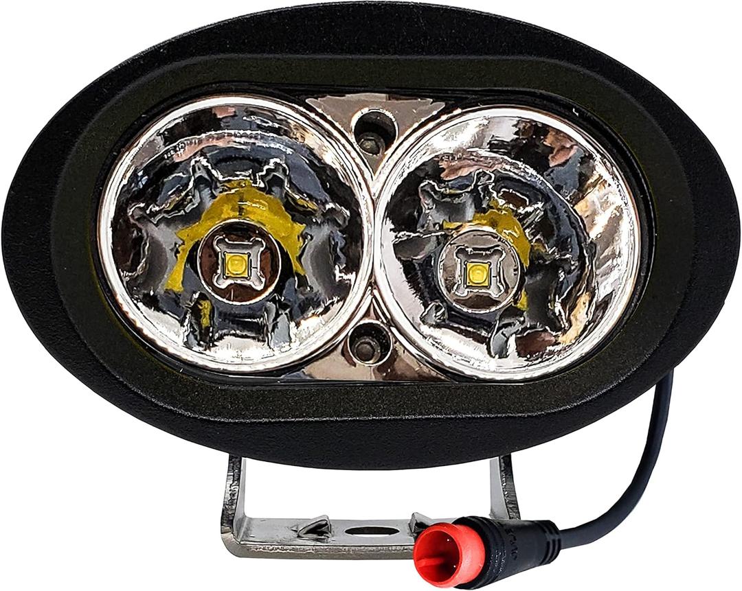 OZ-USA E-Bike 8W LED Headlight 2-Pin Julet Plug  Compatible with Lectric, Velotric, Aventon, and Juiced E-Bikes
