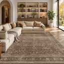 Schweek 8x10 Brown Area Rugs Washable Vintage Large Rug for Living Room