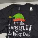 Youngest elf Rules Don't Apply Christmas Matching Family T-Shirt Medium