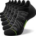 FITRELL Men's 6 Pack Ankle Running Socks Low Cut Cushioned Athletic Sports Socks 7-9/9-12/12-15