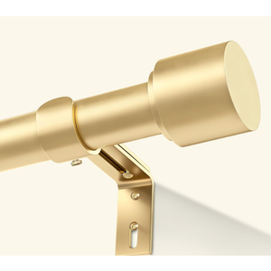 GEEBOBO Gold Curtain Rods for Windows 28 to 48 Inch, 1 Inch Adjustable Heavy Duty Easy Install Curtain Rods Set for Outdoor, Patio, Farmhouse, Bedroom, Living Room (Gold, 30"-60")