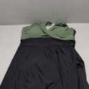 Daci Plus Size Swim Dress - One Piece Swimsuits Tummy Control Bathing Suits Flowy Asymmetrical Swimwear with Bottom Built in Olive Green and Black, 18 Plus