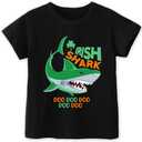 Funny St Patricks Day Shirt for Toddler Boys Girls Kids, Happy Lucky Tee Gnome Irish Shamrock Leprechaun Shark T Shirt, 140