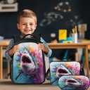 Shark School Backpack for Teens Kids Kindergarten Elementary Middle School Ocean 3-Pcs Bookbag, Shark Back Pack for Boys Girls Children Animal Book Bag, Small Modern Bag, One Size