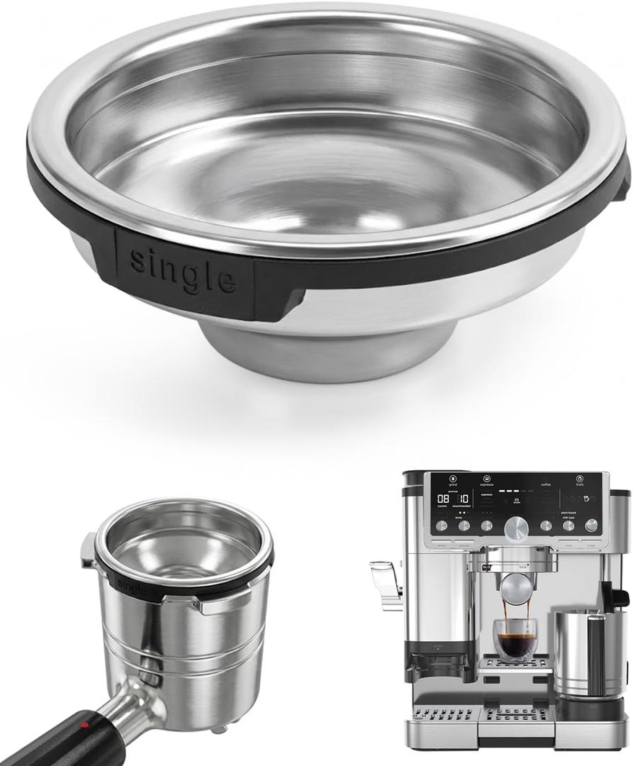 Single Cup Filter Basket Compatible with Ninja Luxe Cafe Accessories ES701, Stainless Steel Coffee Pressurized Porous Filter, Portafilter Basket Reusable Coffee Filter for Ninja Luxe Cafe