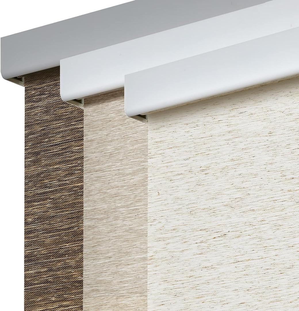 Persilux Free-Stop Cordless Roller Shades for Windows Blinds Light Filtering Roller Blinds (Khaki 34.5" W x 72" H) Natural Woven Fabric UV Protection Thermal Insulation Roller Window Shades for Home