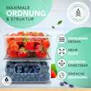 Organiser, Set of 4 for Maximum Order in the Fridge, Stackable, Organiser, Fridge Organiser, Storage, Boxes for Fridge, BPA Free, 14.5x8xinch
