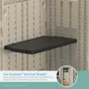 Suncast Vertical Shed Shelf Kit, Space-Saving Shelf for Vertical Outdoor Storage Sheds, 27.75" W x 14.5" D x 1.25" H, Black, Made in The USA