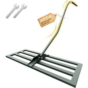 Lawn Leveling Rake -31.5''x11.8'' Heavy Duty Leveling Rake, Ergonomic Handle, Professional Ground Leveler for Yard, Soil, Grading, Gravel, Seeding, Do Not Hurt Turf, Save Effort