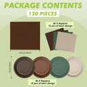 Zhehao 120 Pcs Disposable Paper Dessert Plates and Napkins Set, 7 Inch Party Cake Appetizer Plate with Napkin for Birthday Baby Shower Wedding Easter(Brown, Sage Green)