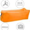 Inflatable Lounger Air Chair Sofa Bed Sleeping Bag Couch for Beach Camping Lake Garden (Orange)