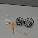 Metal Suet Ball Holder, Black Bird Suet Ball Cage Durable Bird Feeder Accessories with 5mm Screw Hole and 2PCS Perch Extender Compatible with Outdoor Smart Feeders (2 PCS-Dia 3.15", Dia 2.75")