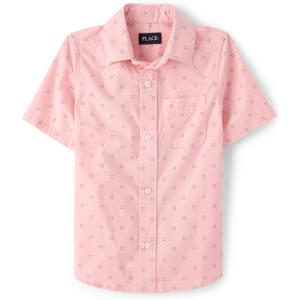 The Children's Place boys Short Sleeve Button Up Shirt, XL