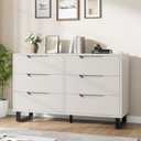 Garvee 6 Dresser for Bedroom Freestanding Vertical Drawer Cabinet with Storage Wooden Closet Storage Chest for Home Office White