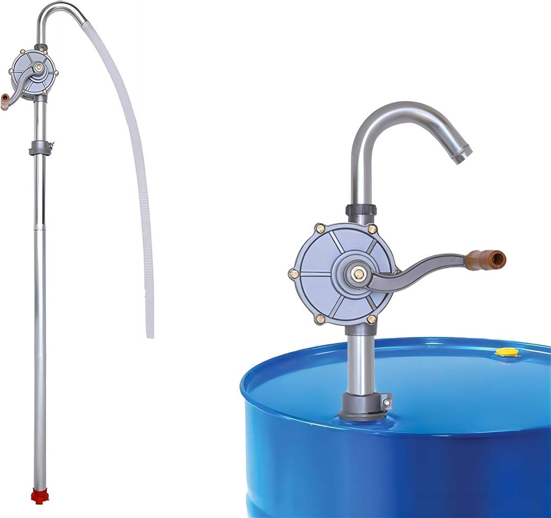 55 gallon Drum Pump, Hand Oil Transfer Pump,Upgraded All-Aluminum Package, for Fuel Barrel, Non-Corrosive, Diesel, Kerosene, Light Oil, Heavy Oil, Fits 5 to 55 Gallon Drums