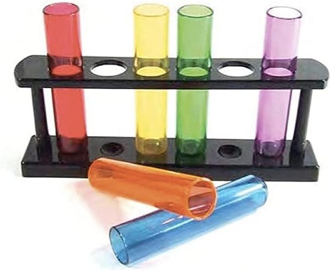 Gay & Lesbian Rainbow Party Shot Glasses Test Tube Set (6 tubes) - Pride Flag Color - LGBTQ Gift Set or Party Supplies